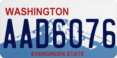 WA license plate AAD6076