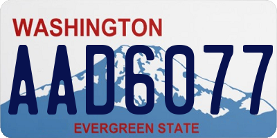 WA license plate AAD6077