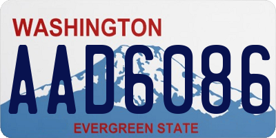 WA license plate AAD6086