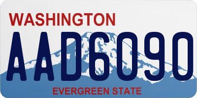 WA license plate AAD6090