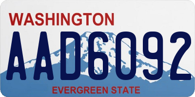 WA license plate AAD6092