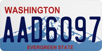 WA license plate AAD6097
