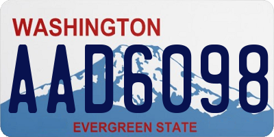 WA license plate AAD6098