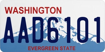 WA license plate AAD6101