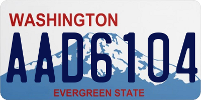 WA license plate AAD6104