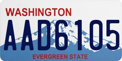 WA license plate AAD6105