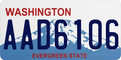 WA license plate AAD6106