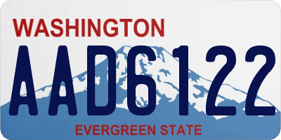 WA license plate AAD6122
