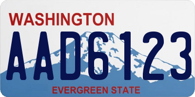 WA license plate AAD6123