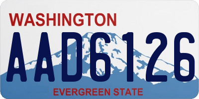 WA license plate AAD6126