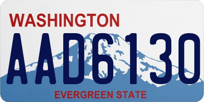 WA license plate AAD6130