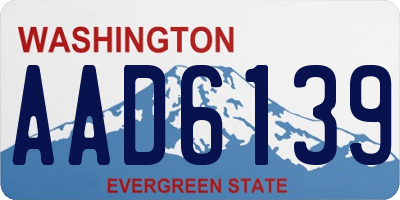 WA license plate AAD6139