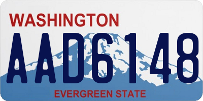 WA license plate AAD6148