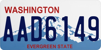 WA license plate AAD6149