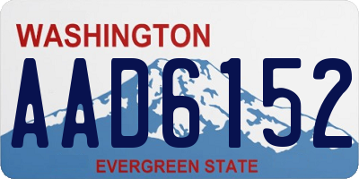 WA license plate AAD6152