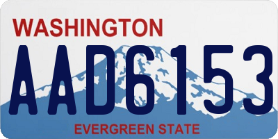 WA license plate AAD6153