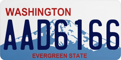 WA license plate AAD6166