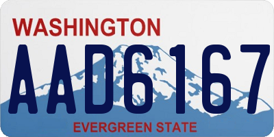 WA license plate AAD6167