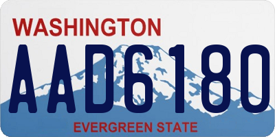 WA license plate AAD6180