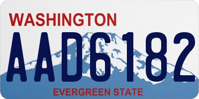 WA license plate AAD6182