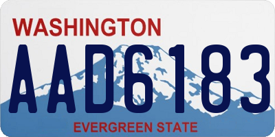 WA license plate AAD6183