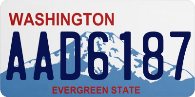 WA license plate AAD6187