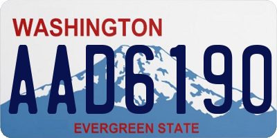 WA license plate AAD6190