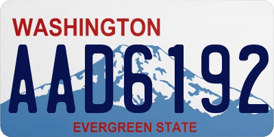 WA license plate AAD6192