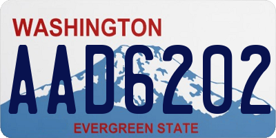 WA license plate AAD6202