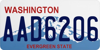 WA license plate AAD6206