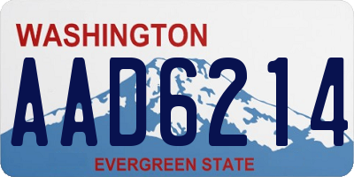 WA license plate AAD6214
