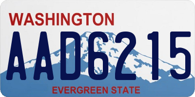 WA license plate AAD6215