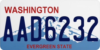 WA license plate AAD6232