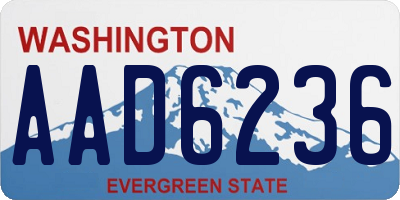 WA license plate AAD6236