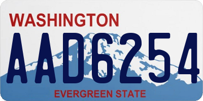 WA license plate AAD6254