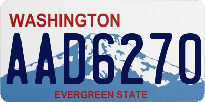 WA license plate AAD6270