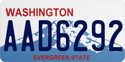 WA license plate AAD6292