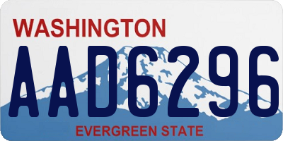 WA license plate AAD6296
