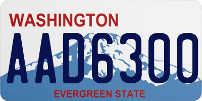 WA license plate AAD6300