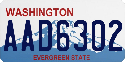 WA license plate AAD6302