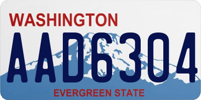 WA license plate AAD6304