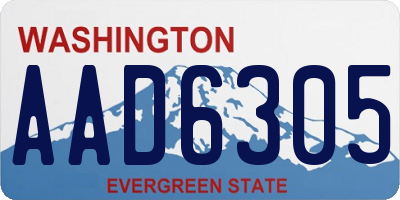 WA license plate AAD6305