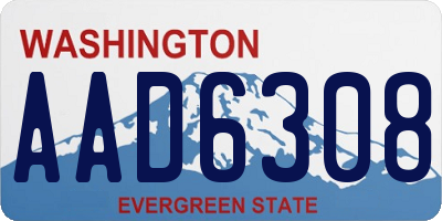 WA license plate AAD6308