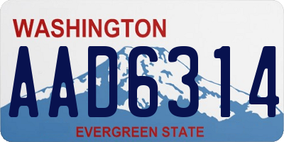WA license plate AAD6314