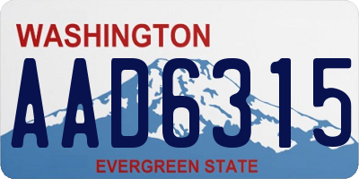 WA license plate AAD6315