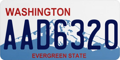 WA license plate AAD6320