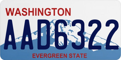 WA license plate AAD6322