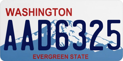WA license plate AAD6325