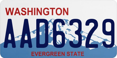 WA license plate AAD6329