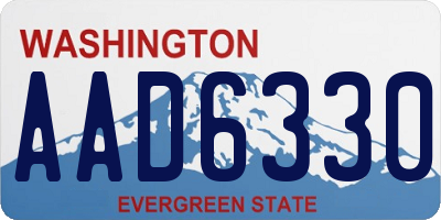 WA license plate AAD6330